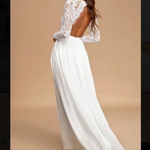 Awaken My Love White Long Sleeve Lace Maxi Dress